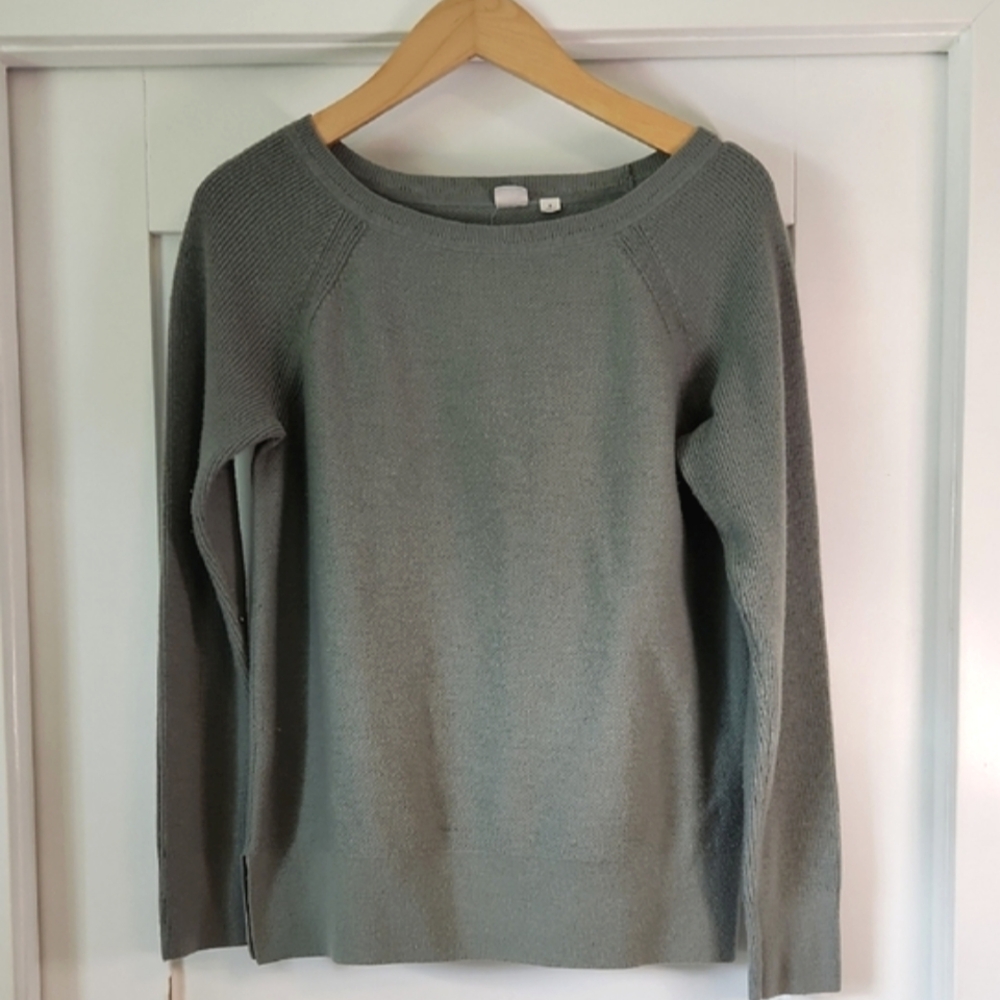 GAP Women's Green/Blue Crew Neck Sweater